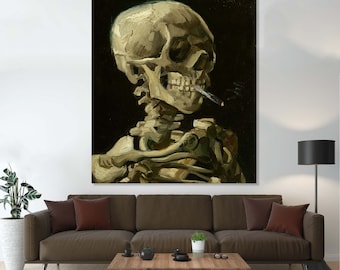 skeleton smoking cigarette poster Skull of a with Burning by Vincent van Gogh  Poster Room Skull Smoking Cigarette #3 Poster