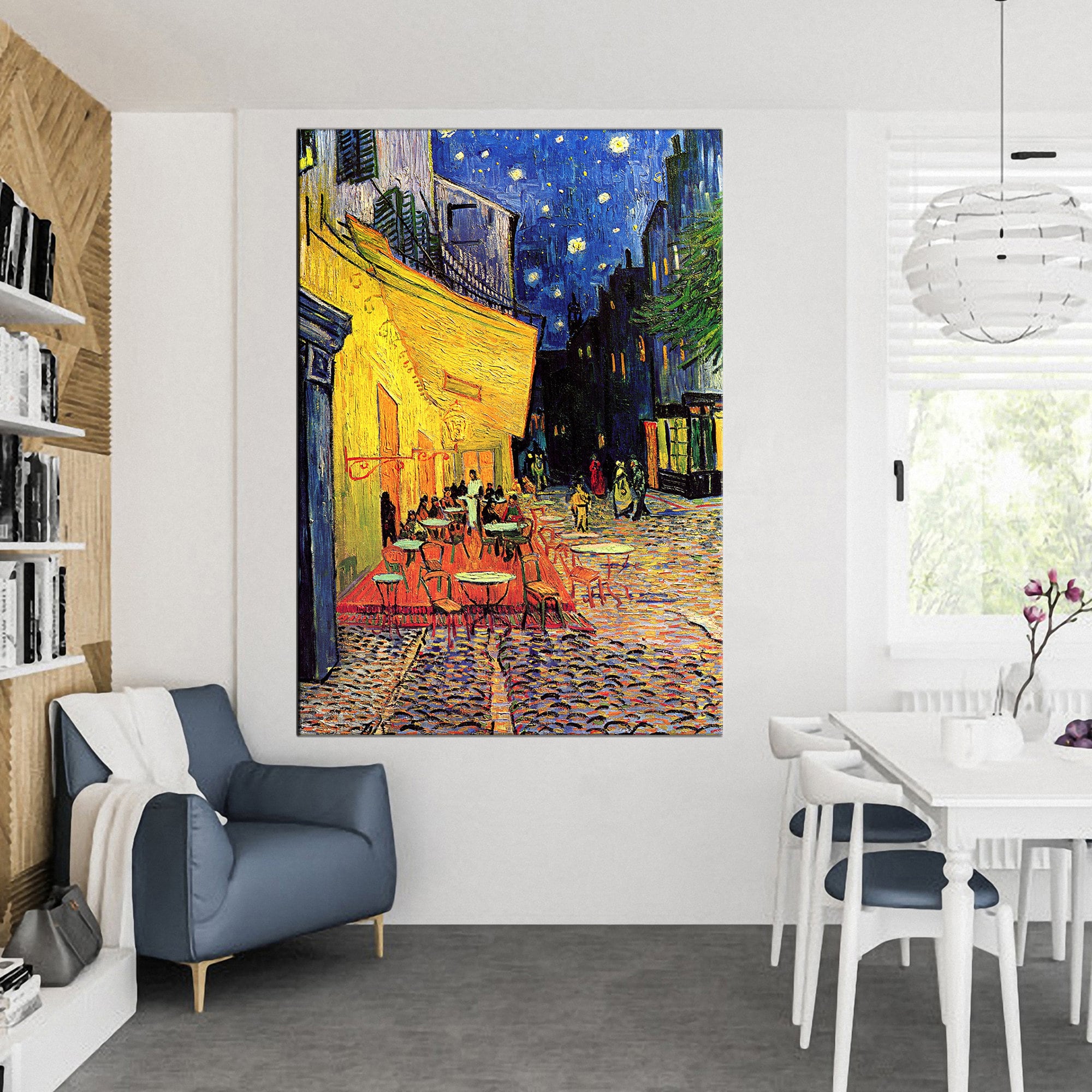 Discover Cafe Terrace Night Canvas Wall Art