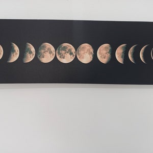 Mondphasen Leinwand, Mondfinsternis Leinwand Kunst, Mondphasen Dekor, Mond Leinwand, Mondfinsternis Stil Leinwand, Weltraum Leinwand, Weltraum Wohndekor Kunst