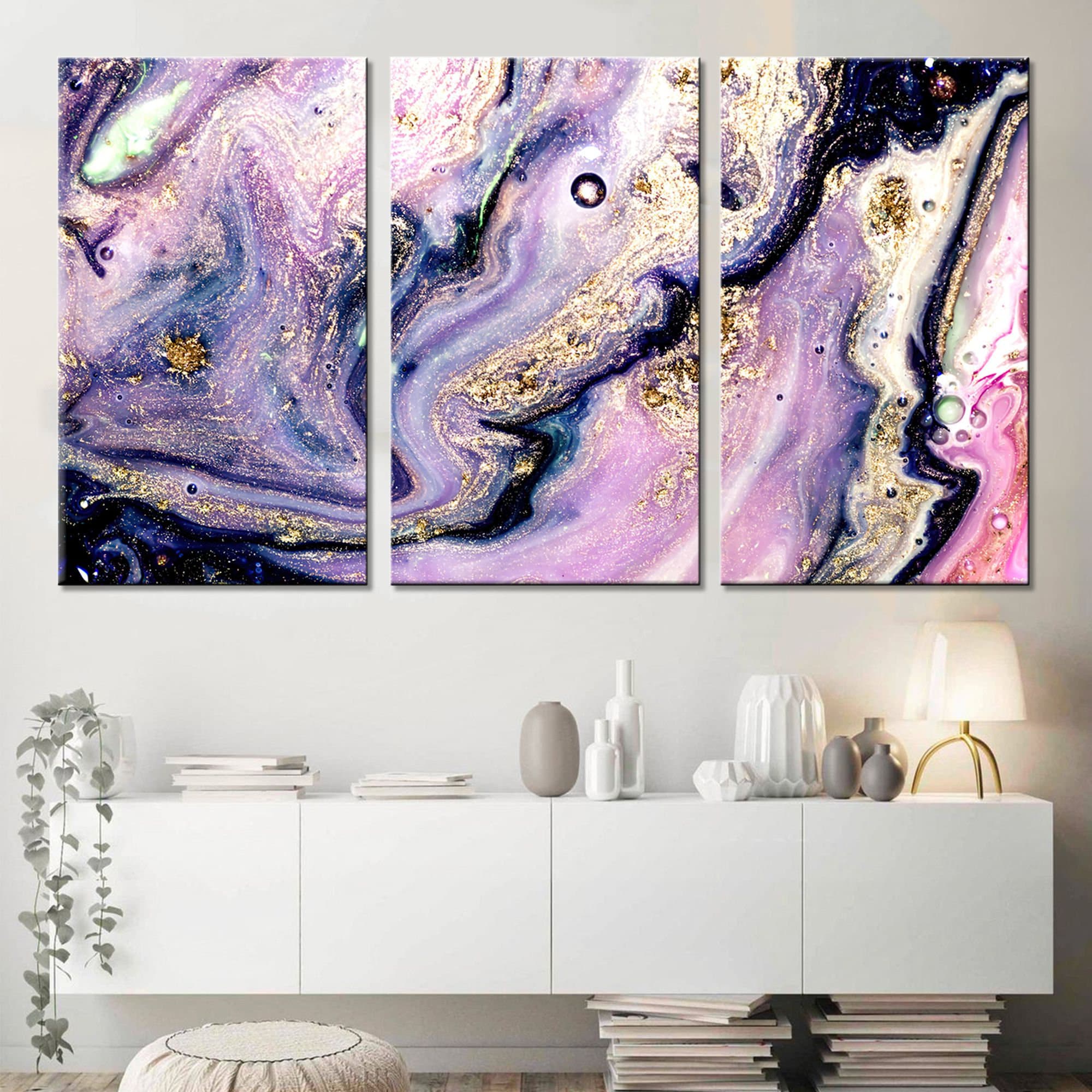 Purple Canvas Decor Wall Art Canvas Abstract Canvas Print Etsy