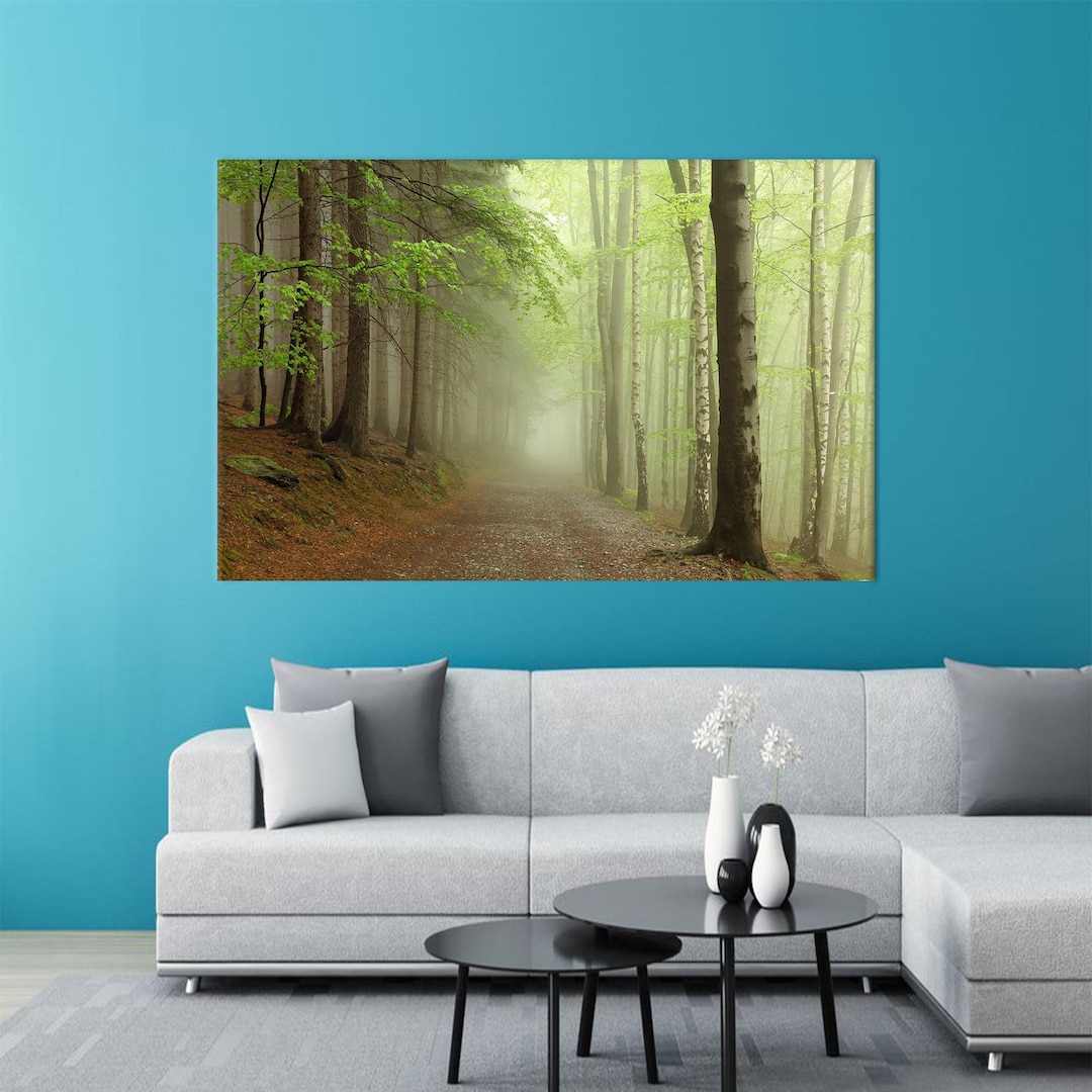 Green Forest Canvas Art: Nature Landscape Wall Hanging - Etsy