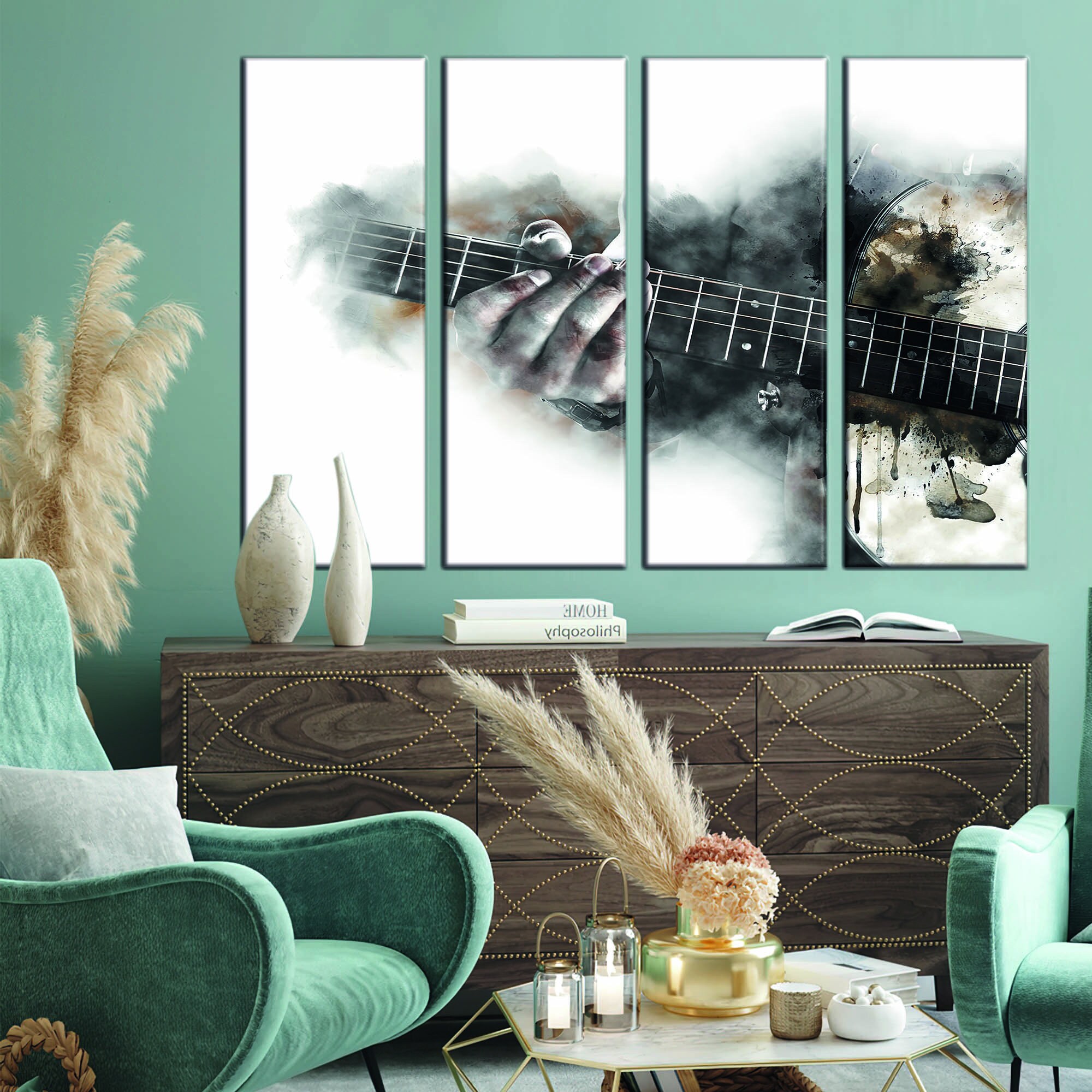 Gitarren Wandkunst Gitarrendruck Musik Wandkunst | Etsy