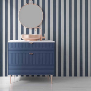 Carta da parati a righe blu, carta da parati blu, carta da parati blu navy, carta da parati moderna, carta da parati a righe, carta da parati per soggiorno, carta da parati per cameretta dei bambini