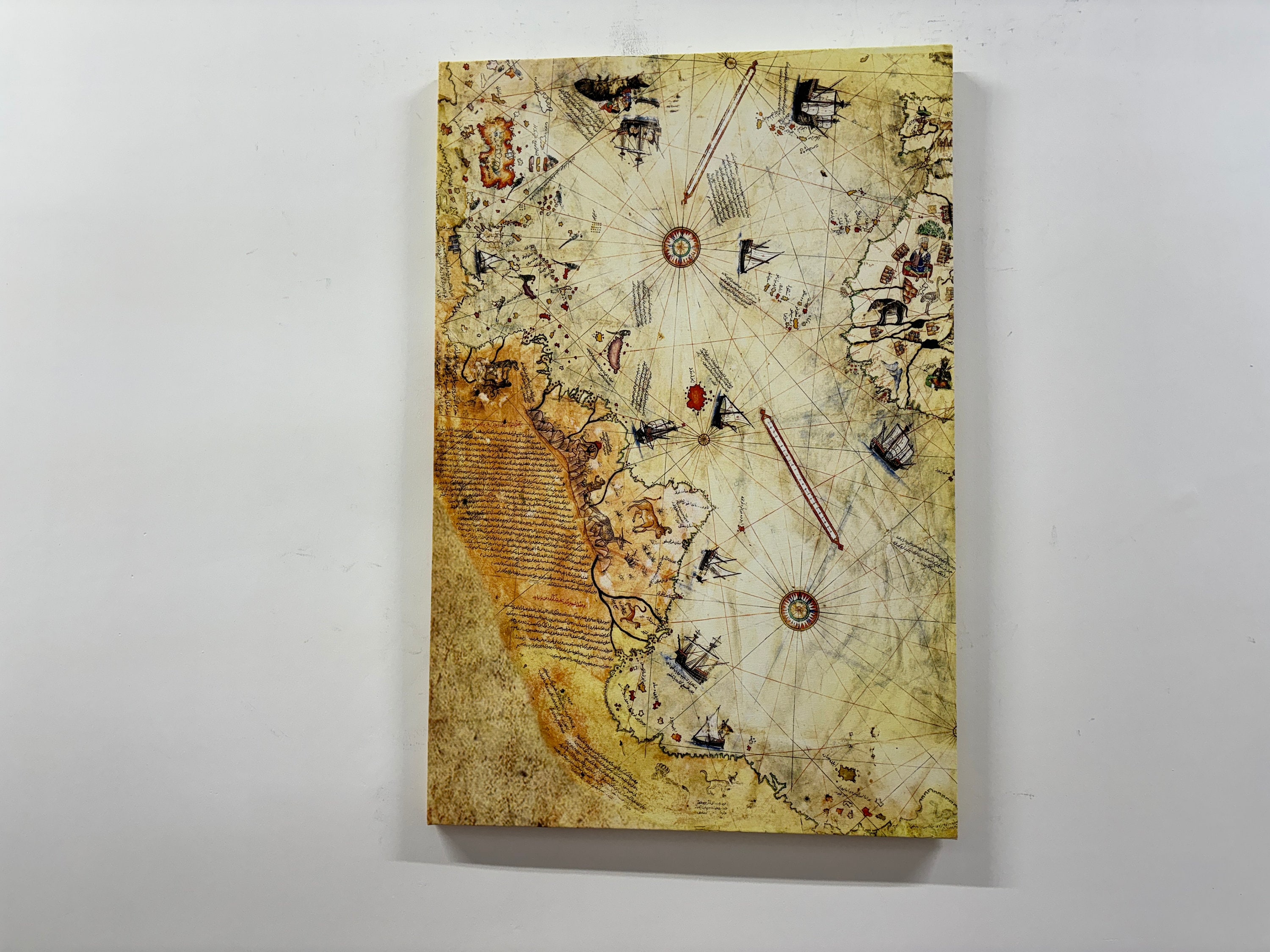 Piri Reis Map Canvas Print: Ottoman Empire, Antique World Map Decor