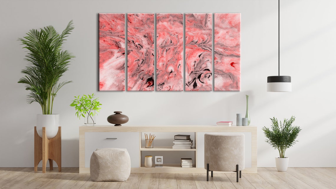 Pink Canvas Decor Wall Art Canvas Abstract Canvas Print Etsy