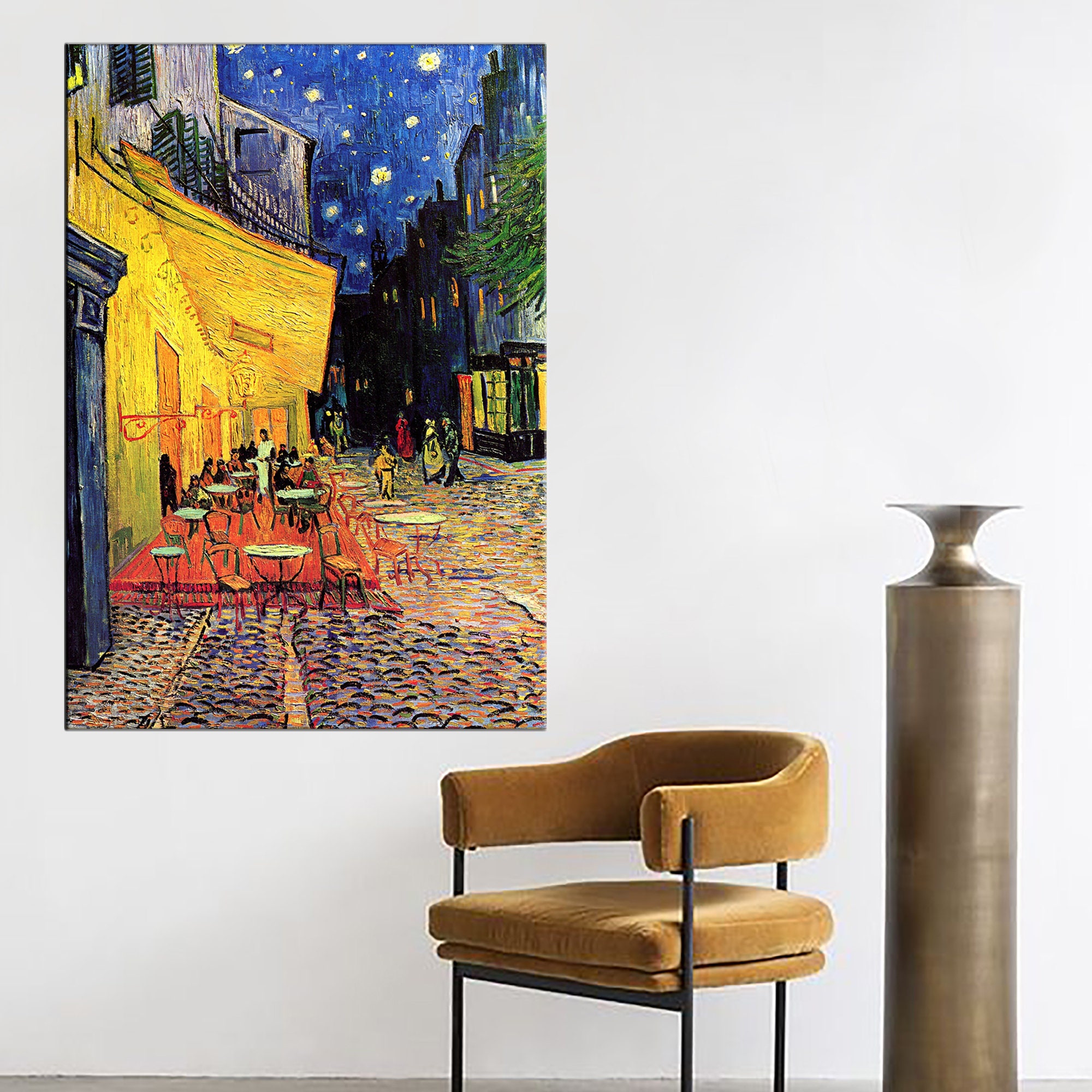 Discover Cafe Terrace Night Canvas Wall Art