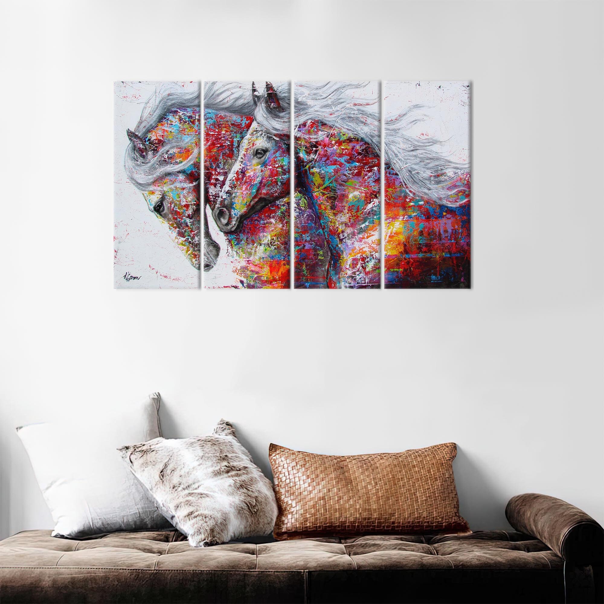 Colorful Horse Canvas Print: Modern Animal Wall Art - Etsy