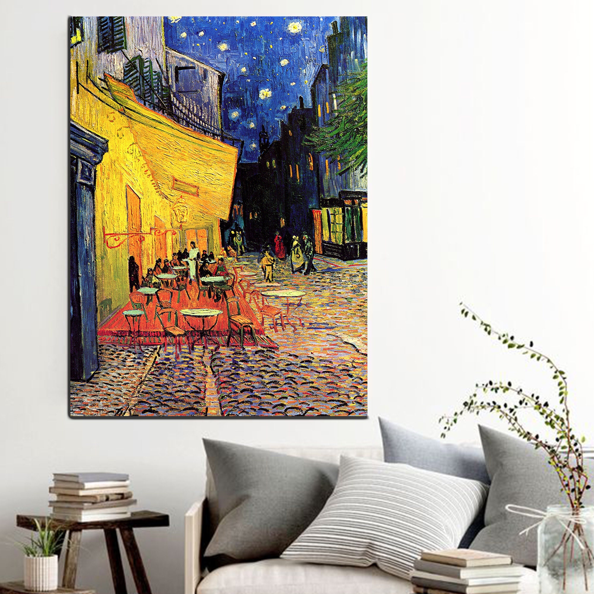 Discover Cafe Terrace Night Canvas Wall Art