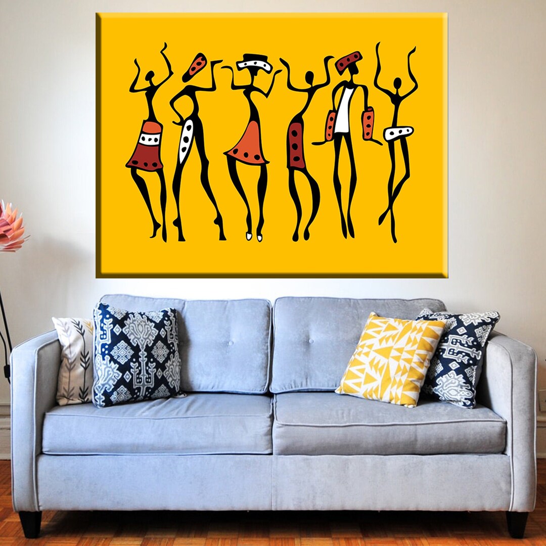 Abstract African Wall Art, Masai Canvas Print, Ethnic African Painting