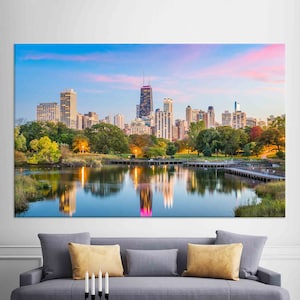 Chicago Skyline Canvas Wall Art: Cityscape Home Decor