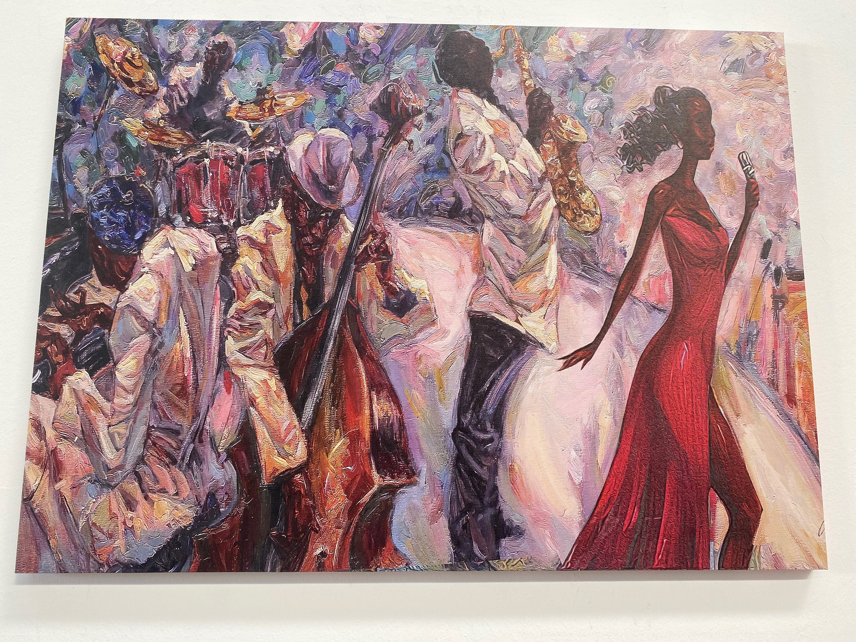 Abstract Jazz Singer Canvas Wall Art: African American Art