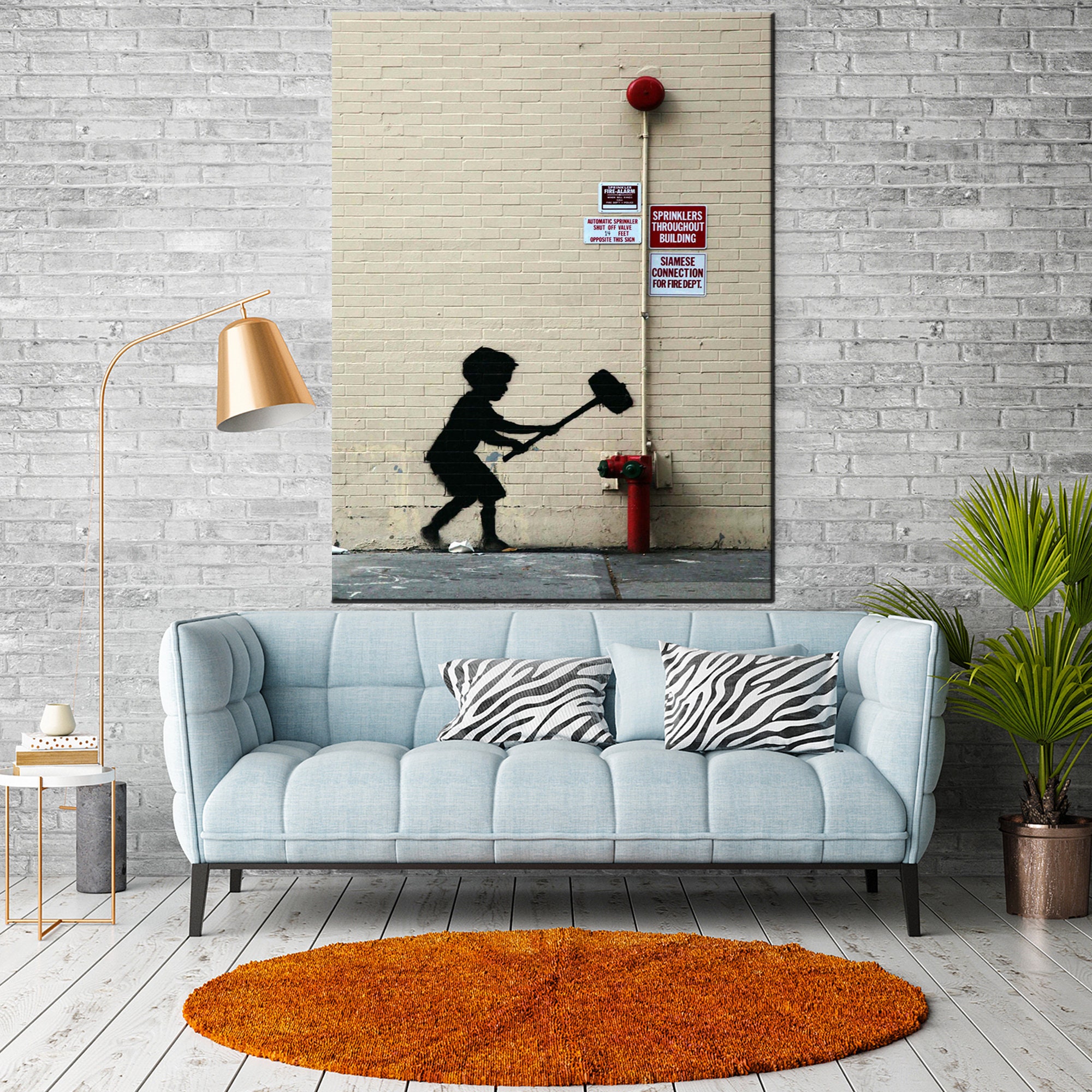 Banksy Graffiti Child, Banksy Canvas Art, Banksy NYC Street Art, BANKSY Style, Wall Art Print, Office Wall Decor, Canvas Wall Decor,Wall Art