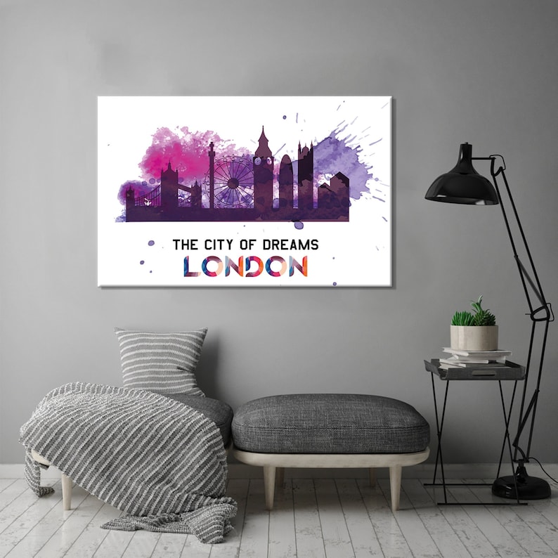 London Wall Art, Office Wall Decor, Modern Wall Art, Abstract Wall Art