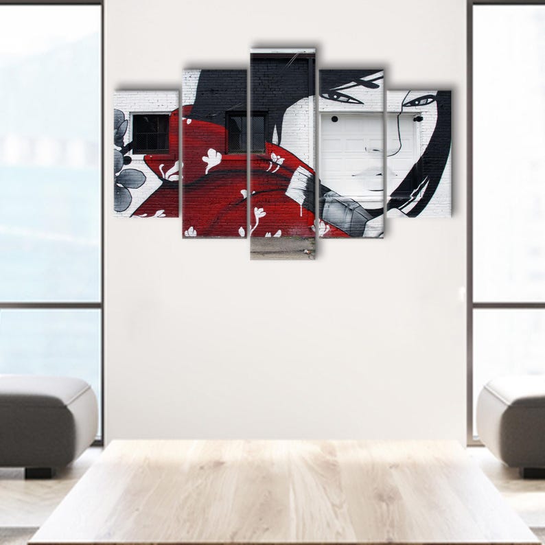 Street Graffiti Canvas Print: Mother Eyes Grunge Wall Art image 3
