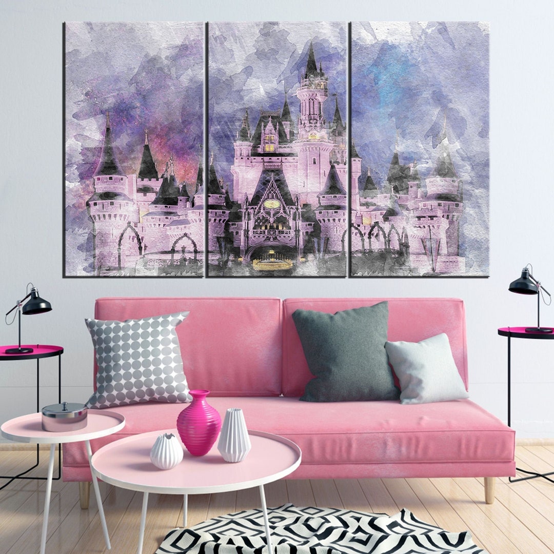 Disney Wall Art, Disneyland Print, Disney Castle Disney , Living Kids