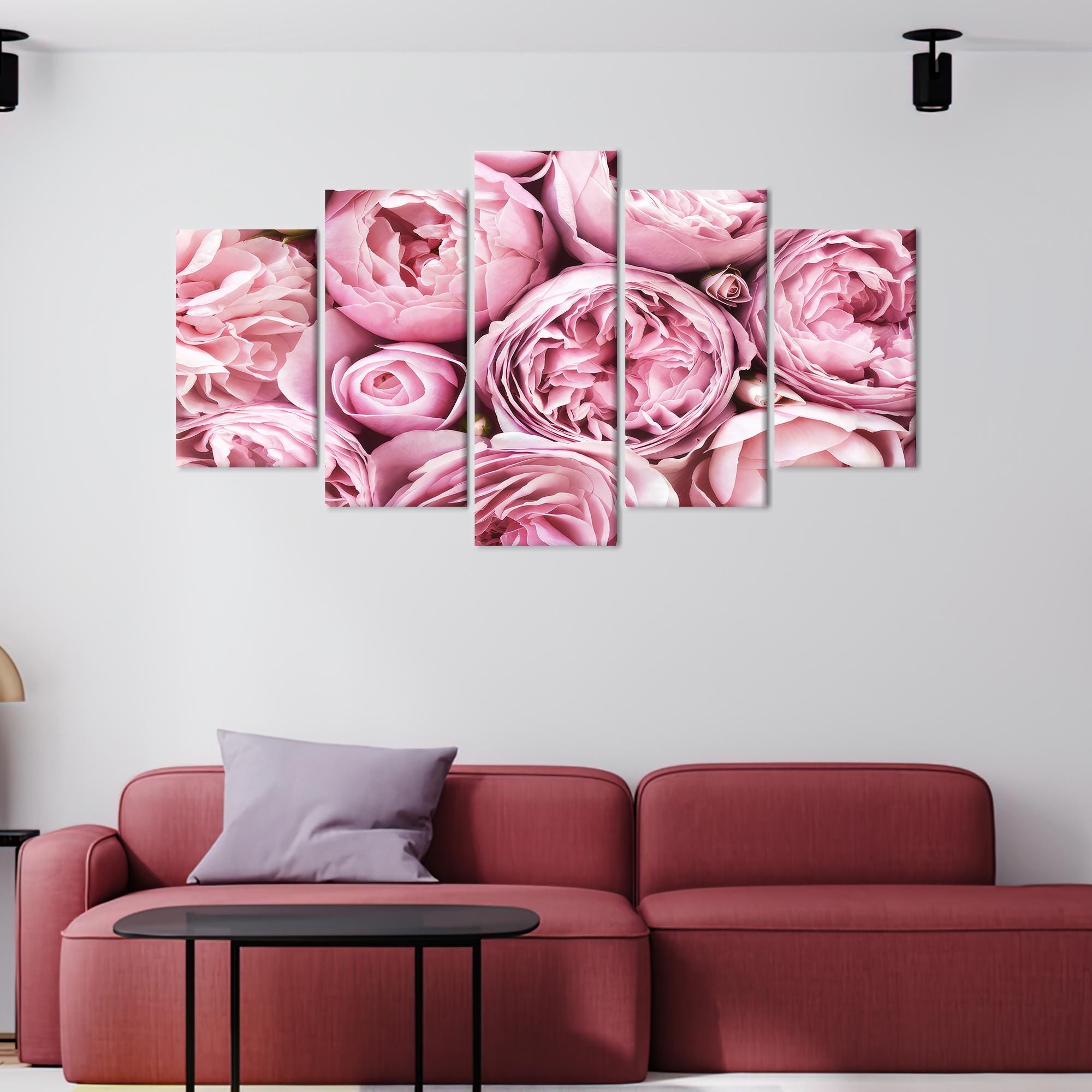 Pink Rose Canvas Art: Modern Floral Wall Decor - Etsy
