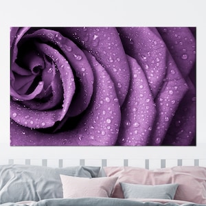 Purple Rose Canvas Print: Modern Floral Wall Art