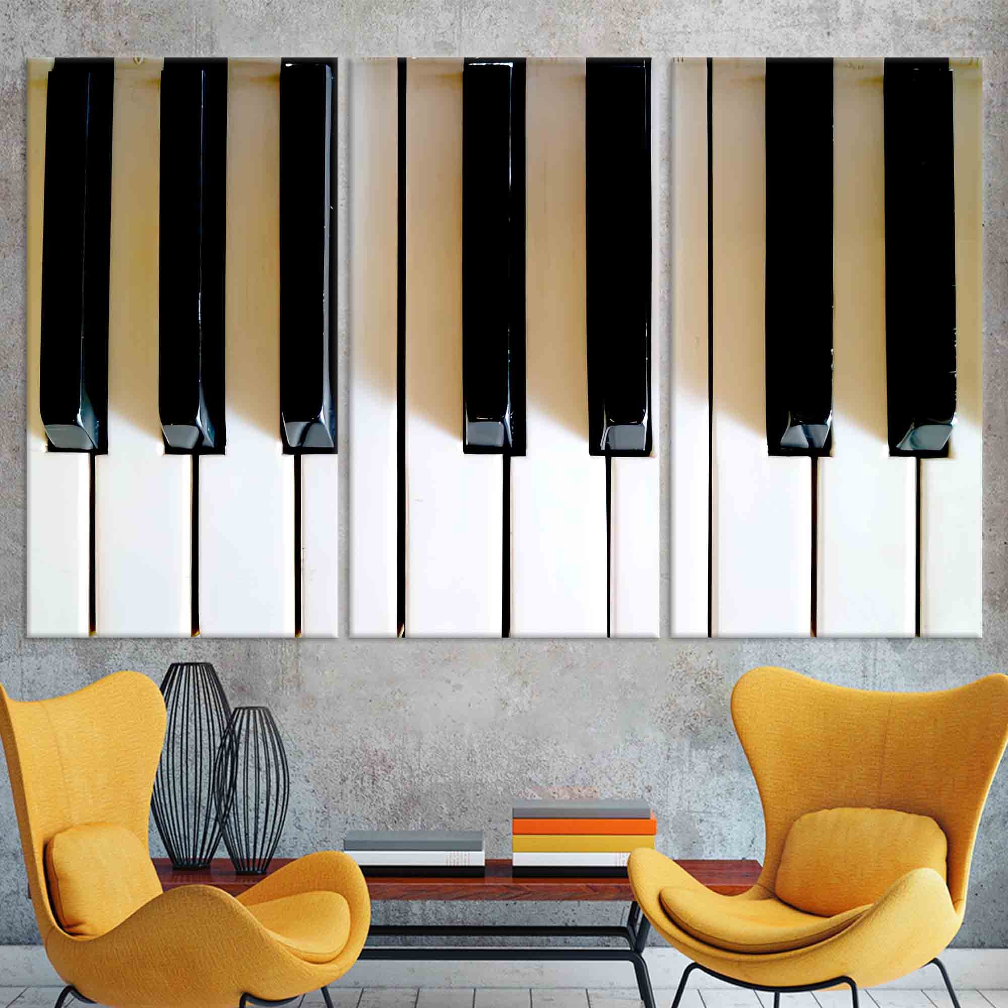 Piano Keys Canvas Wall Art: Black and White Music Decor - Etsy