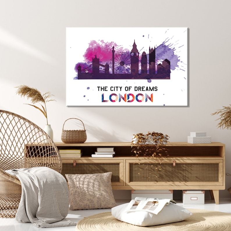 London Wall Art, Office Wall Decor, Modern Wall Art, Abstract Wall Art