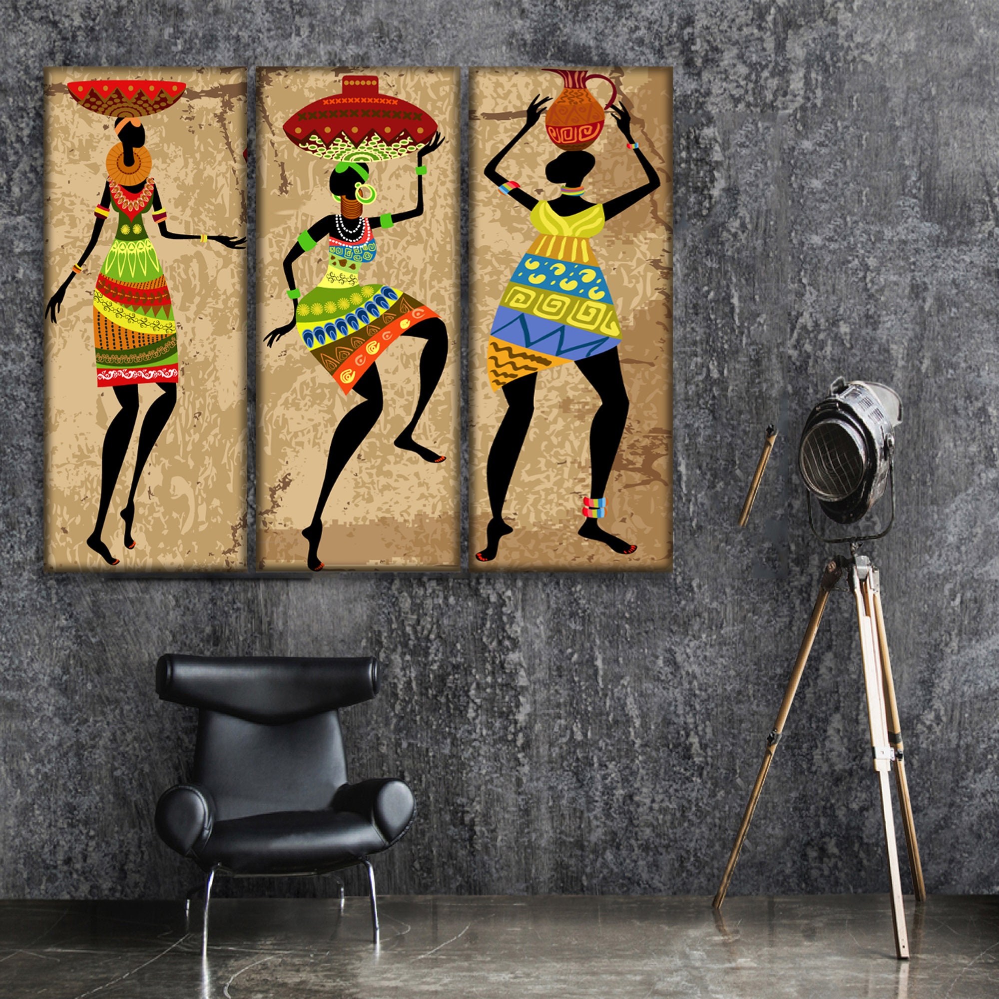 Ethnic Wall Art Canvas Decor African Girl Art Decor Wall Art Etsy