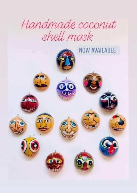 Coconut shell Masks Traditional Art Etsy
