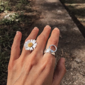 Raw form simple silver ring unisex