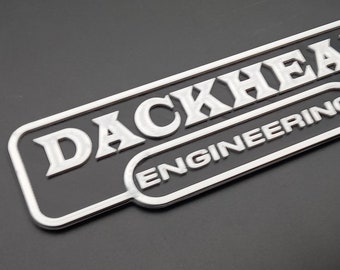 Custom Mesa Engineering amp-style logo. Different colors