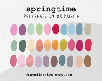 PROCREATE COLOR PALETTE // Springtime // 30 colors for iPad Procreate digital art illustration drawing // .swatches file download