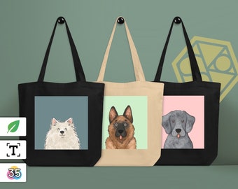 PERSONALISIERTE TOTE BAG // Tasche Hund Baumwolltasche bedruckt Einkaufstasche Hund Jutebeutel personalisiert Tragetasche Hund Gift Dog Mom