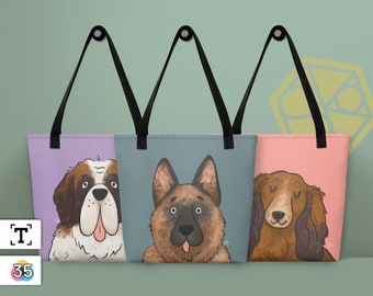 PERSONALISIERTE STOFFTASCHE // Tasche Hundemotiv Tasche Hundemama Geschenk Hundeliebhaber Tragetasche Hund Einkaufstasche Hund Totebag Dog