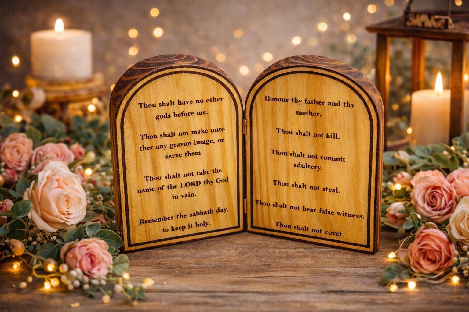 Wooden 10 Commandments Tablets - Etsy