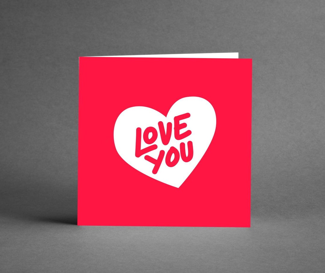 Love You Valentines Card Etsy