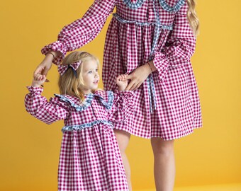 Vestido de mamá y yo, vestido de madre e hija a juego, vestido del día de la madre, vestido a juego, algodón orgánico, regalo del día de la madre, Muttertag