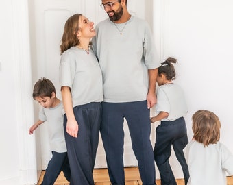 Family set, T-shirt for family, matching T-shirt, cotton T-shirt, tee gray, mother daughter t-shirt, dad son t-shirt, connected by love