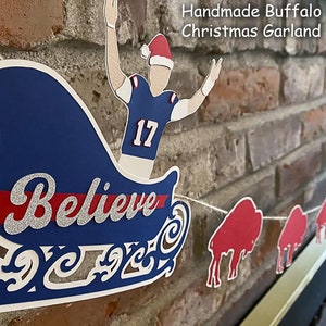 Buffalo Christmas Garland Allen Christmas Gift Football Christmas Decoration Go Bills Football Holiday Decor Let&#39;s Go Buffalo Ornament