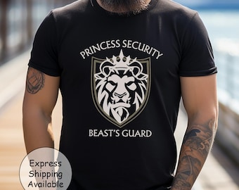 Express verzendoptie voor de bewakers van het Beest, T-shirt voor de prinsessenbeveiliging, T-shirt van Belle en het Beest
