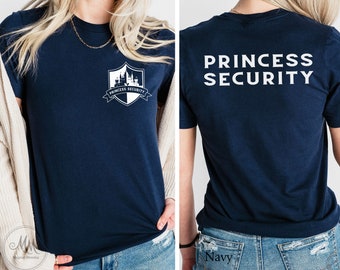Camiseta con estampado de princesa de seguridad en la parte delantera y trasera, camiseta de princesa de Disney para papá, camiseta de Disney para hombre, camiseta de princesa de seguridad, camiseta de princesa de Disney para papá