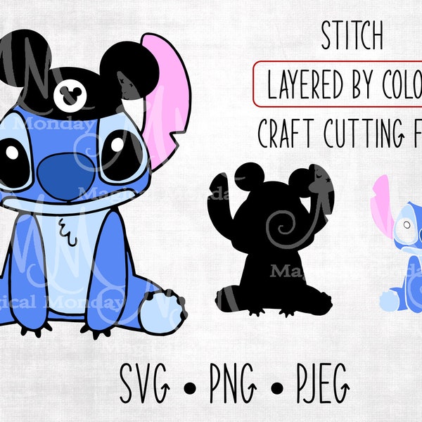 Mickey Rabbit Stich Stitch Wearing Mickey Ears Svg - Etsy