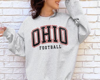 Ohio Football College-sweater, Ohio-trui met ronde hals, Ohio Game Day, Columbus-sweater, Varsity-trui