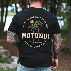 Moana Motunui Coconut Co Shirt Island Girl Coconut Shirt for Disney Vacation Tropical Cruise Shirts for Dad Front and Back Print Black