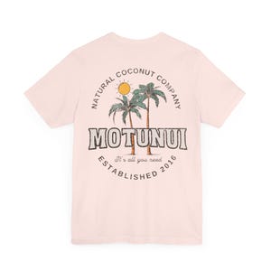 Moana Motunui Coconut Co Shirt Island Girl Coconut Shirt for Disney Vacation Tropical Cruise Shirts for Dad Front and Back Print Soft Pink