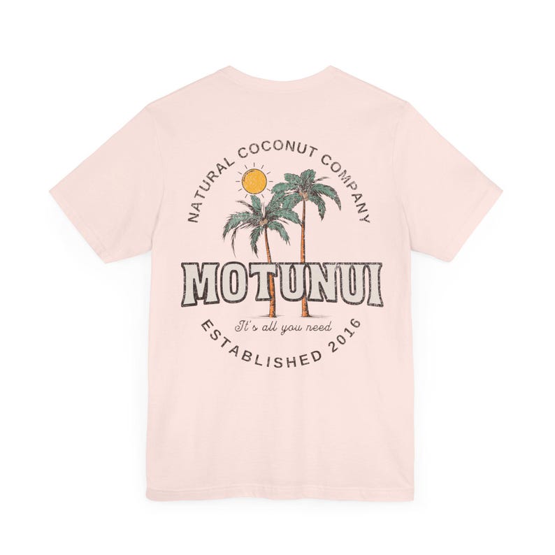 Moana Motunui Coconut Co Shirt Island Girl Coconut Shirt for Disney Vacation Tropical Cruise Shirts for Dad Front and Back Print Soft Pink