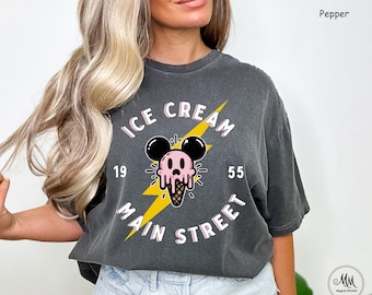 Ice Cream Main Street Shirt Mouse Ice Cream Shirt Disney Snack Shirt Comfort Colors Oversized Shirt Main Street USA Retro Ice Cream Mickey