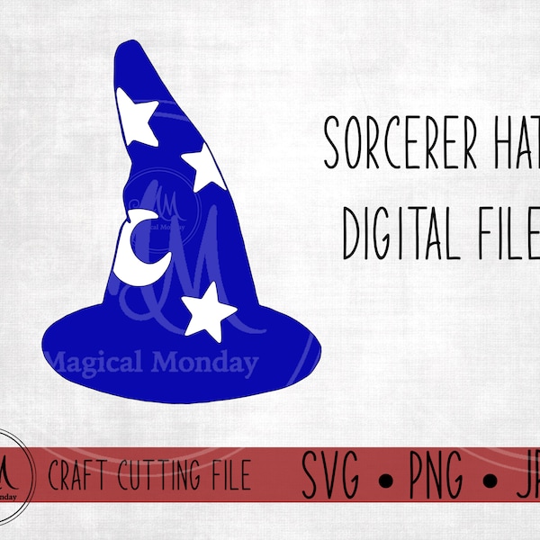 Sorcerers hat, mickey clip art, Fantasia digital file svg png vector file, Mickey Mouse sorcerer, Disneyland
