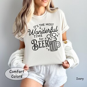 It's the most wonderful time for a Beer, Comfort Colors Mouse Beer Christmas Shirt, Unisex Epcot Holiday Drinking Shirt