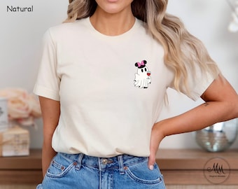 Cute Drinking Ghost Shirt Women's Disney Epcot Matching Halloween Shirt Disney Halloween Tshirt Ghost Shirt Spooky Ghost with Wine Shirt