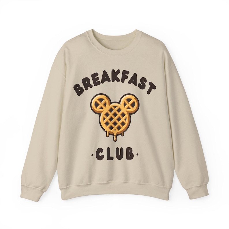 Breakfast Club Gildan Crewneck Sweatshirt Mouse Shaped Waffle Sweater Waffle Shirt Breakfast Waffle Mouse Shirt Disney Waffle Sweater Sand