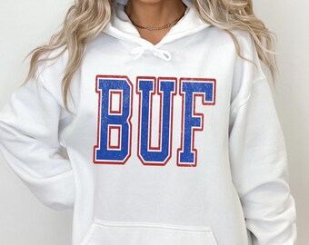 Sudadera con capucha Buffalo, Sudadera unisex con capucha Gildan BUF, Sudadera de fútbol Buffalo, Sudadera con capucha MVP 17 Mafia