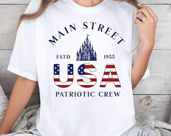 Main Street USA Patriotic Crew USA Shirt, Comfort Colors Shirt, 4. Juli Disney Urlaub