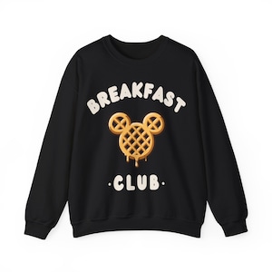 Breakfast Club Gildan Crewneck Sweatshirt Mouse Shaped Waffle Sweater Waffle Shirt Breakfast Waffle Mouse Shirt Disney Waffle Sweater Black